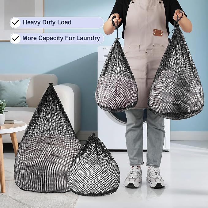 4Pcs Mesh Laundry Bags Washing Machine Mesh Wash Bags Jumbo - Image 4