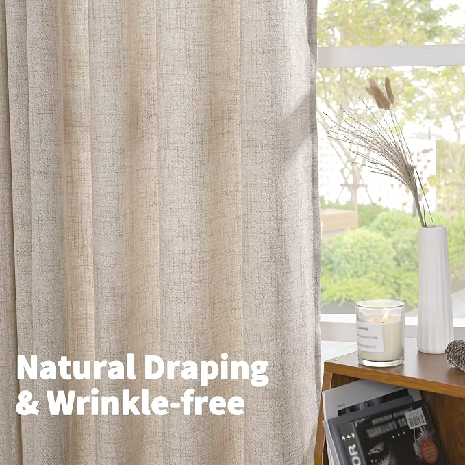 YoungsTex Natural Linen Curtains 84 Inches - Image 5