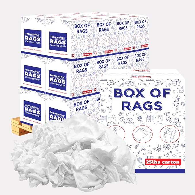Premium White T-Shirt Cleaning Rags – White Cotton Rags by SupremePlus