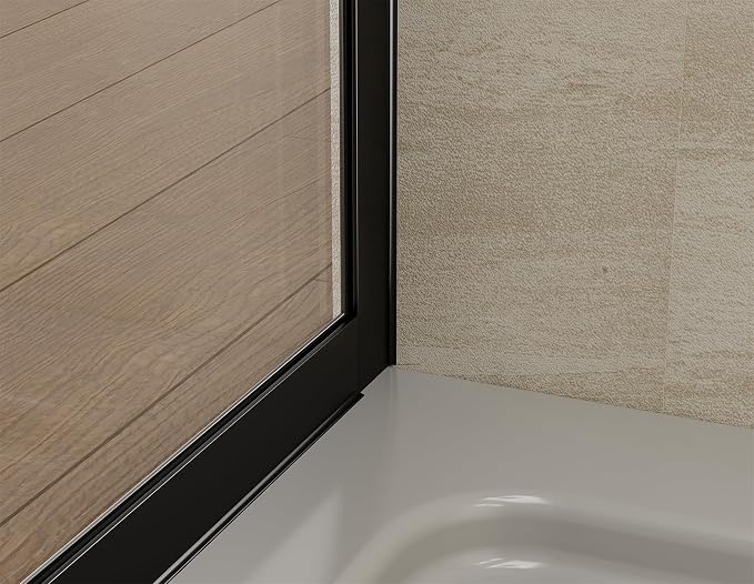 Shower Screen 34" x 74" Half Frameless Shower Wall Panel, Tempered Glass 3/8 - Image 6
