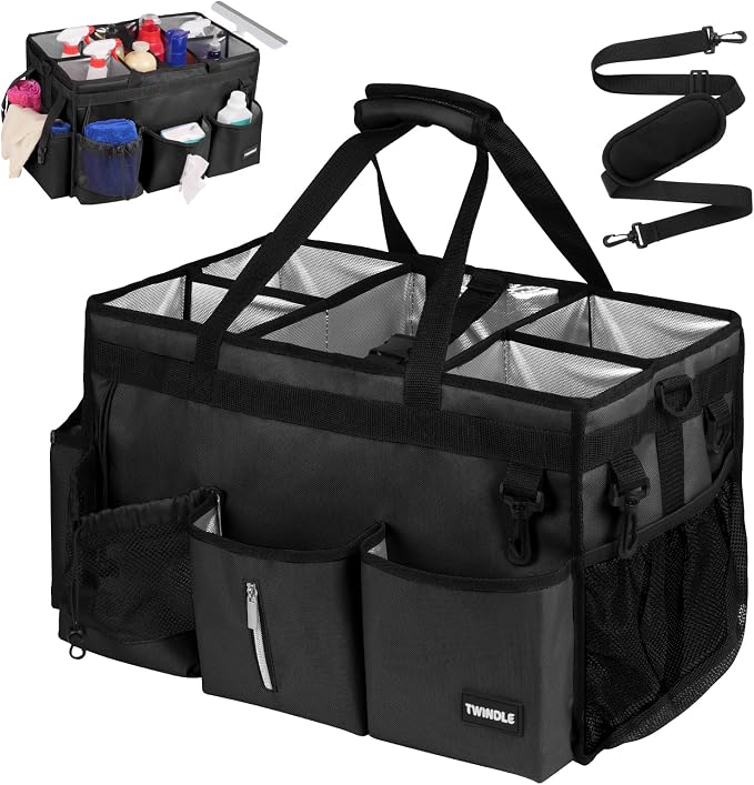 Large Cleaning Caddy For Cleaning Supplies, Cleaning Bag by TWINDLE