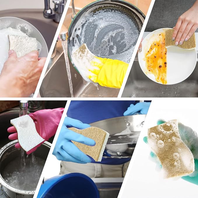 16 Pack Biodegradable Natural Kitchen Sponge - Image 7
