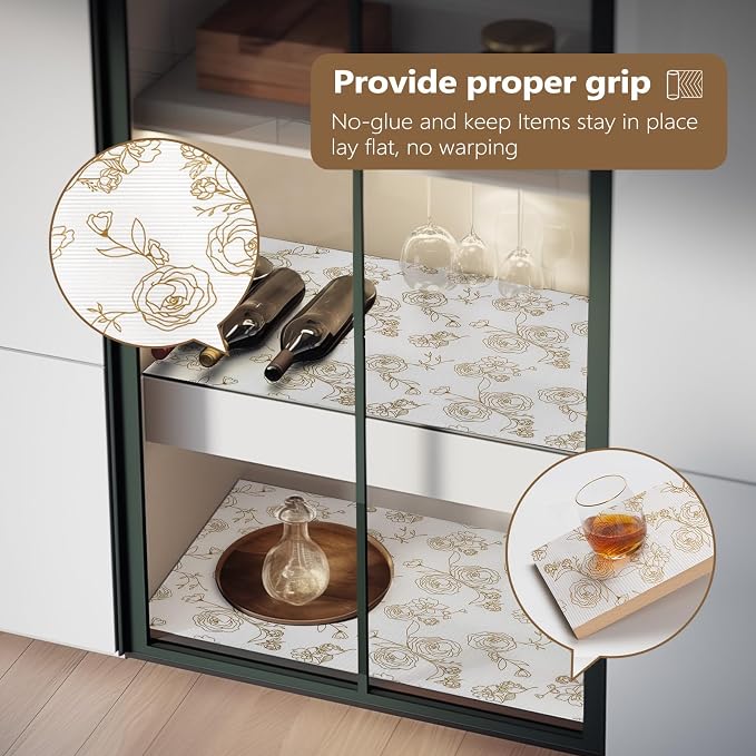Shelf Cabinet Liner for Kitchen- Non Adhesive Drawer Liner Refrigerator Liner - Image 5