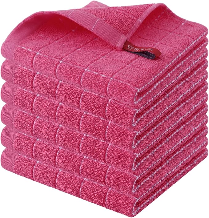 Homaxy 100% Cotton Terry Kitchen Dish Cloths, Ultra Soft and Absorbent Dish by Homaxy