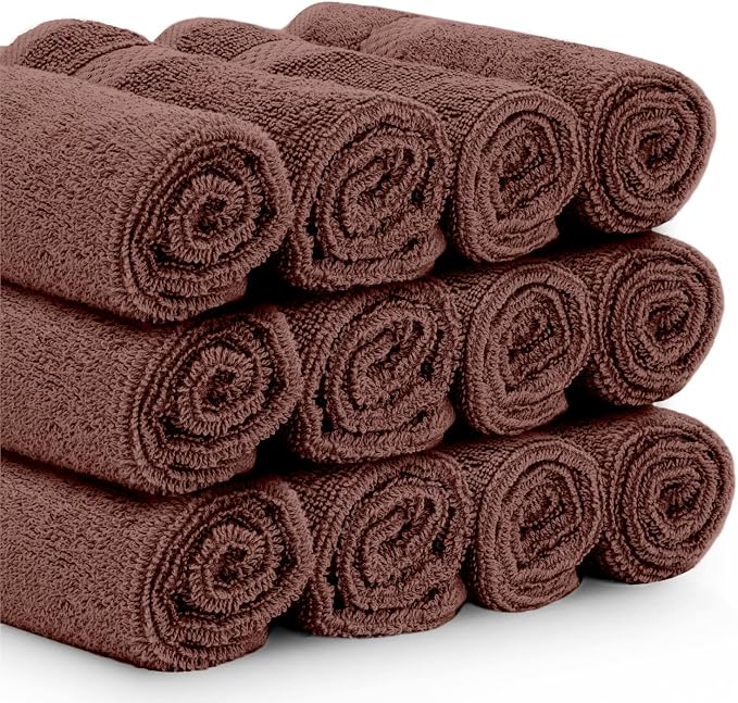 White Classic Luxury Cotton Washcloths 13x13 Inch - Image 3