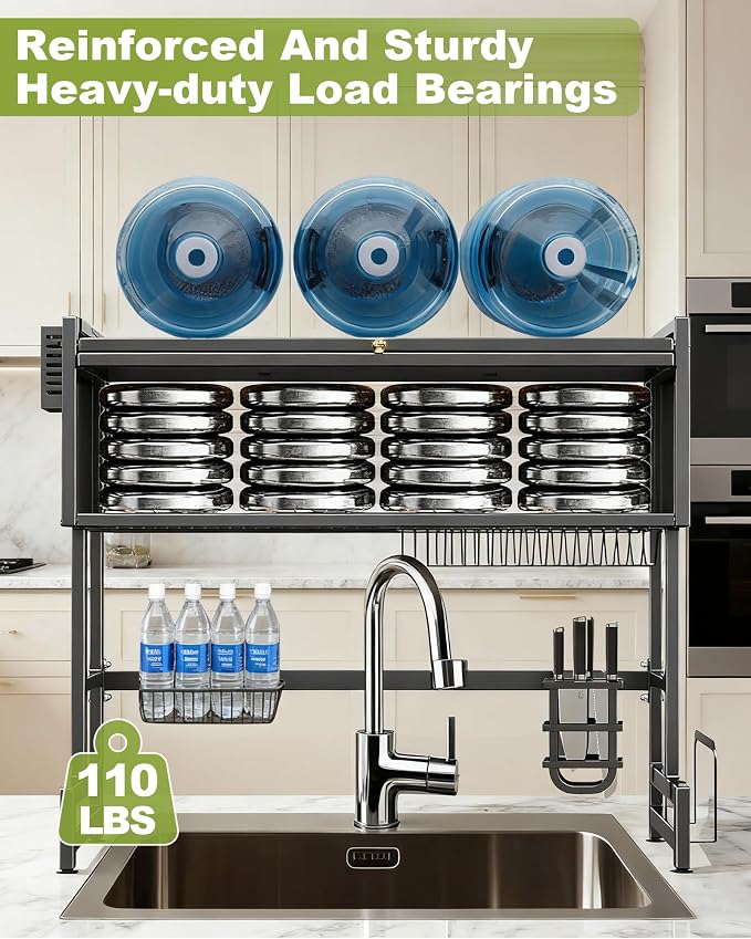 Over The Sink Dish Drying Rack 3-Tier Dish Drainer Racks - Image 5