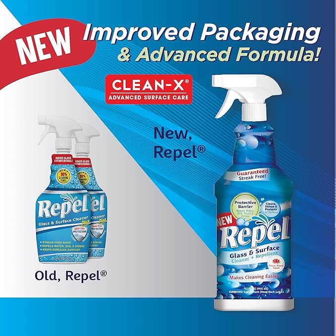 Clean-X REPEL Glass & Surface Cleaner 32 fl. oz. - Image 3