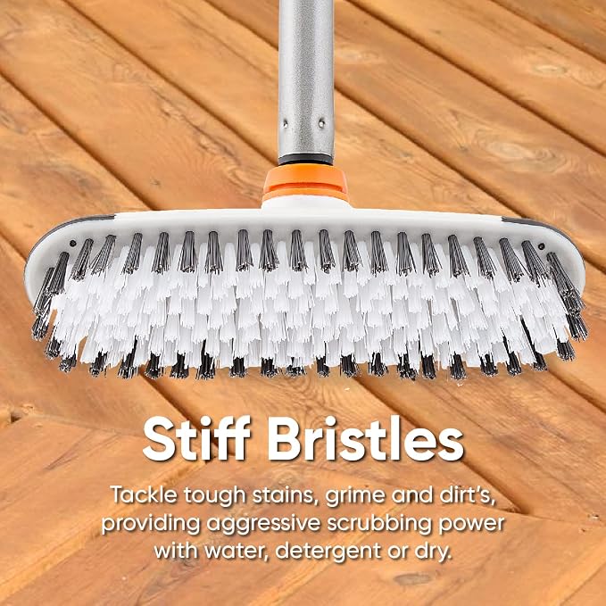 Superio Deck Scrub Brush Head, Heavy Duty Stiff Bristles Grout Scrubber - Image 3