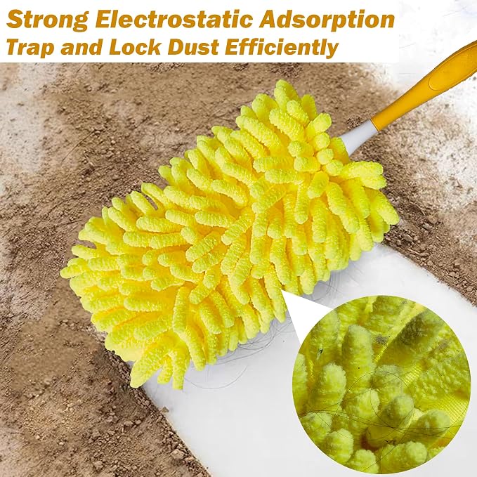 Reusable Duster for Swiffer, 2 Refills +1 Handle, 360 Heavy Duty Duster Refill - Image 2