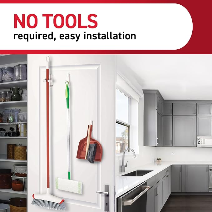 Command Closet Organization Essentials, 1 Broom Holder and 2 Utility Hooks - Image 6