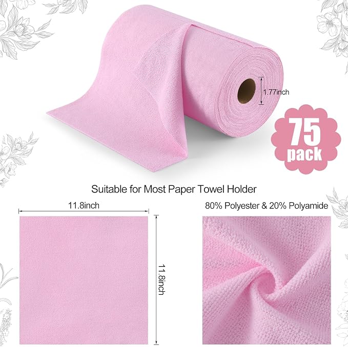 Homaxy Tear Away Dish Cloths Rolls, 75 Sheets-11.8" X 11.8", Reusable Washable - Image 5