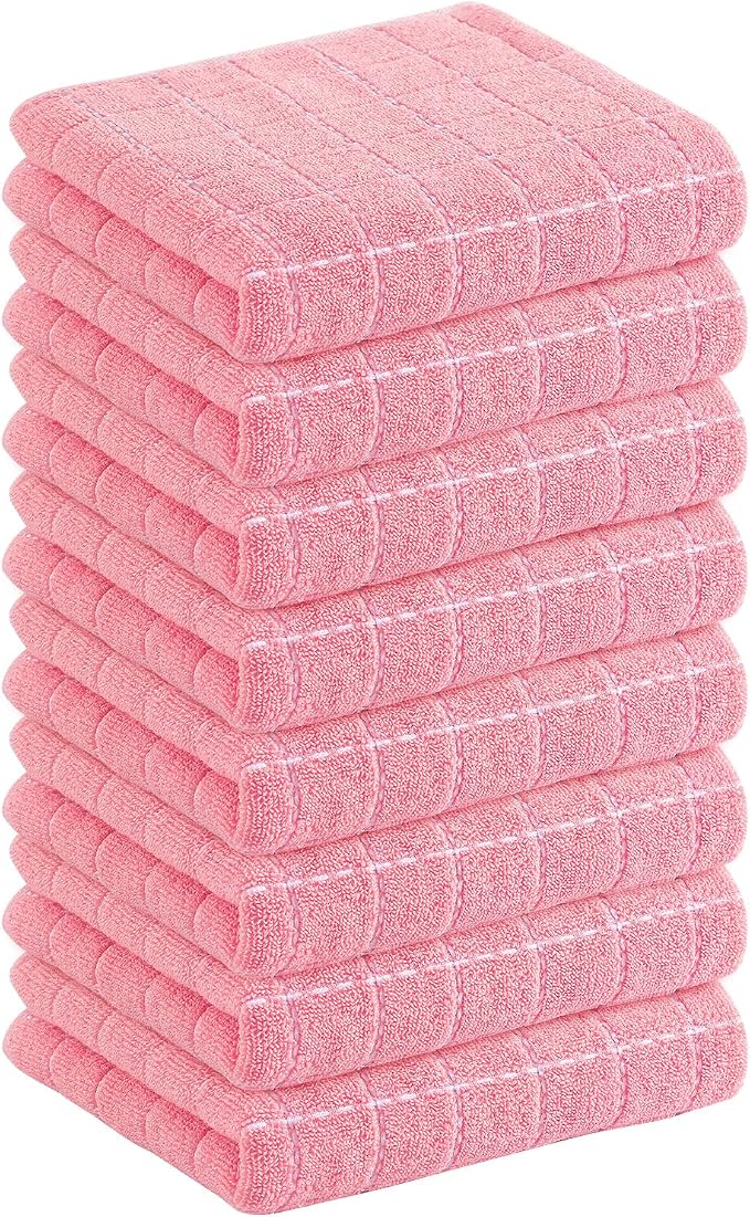 Homaxy 100% Cotton Terry Kitchen Towels, Checkered Designed, Soft and Super by Homaxy