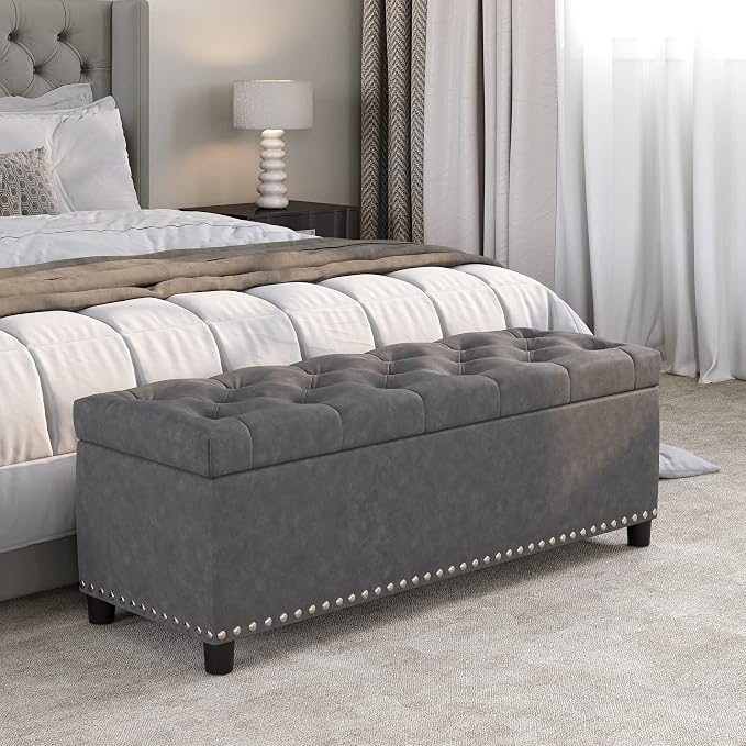 BELLEZE 47" Storage Ottoman, Storage Bench - Image 2