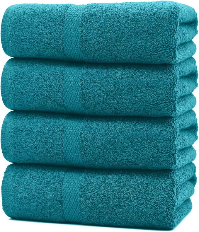 DAN RIVER Bath Towels Set of 4, 27 x 54 Inches, 100% Cotton, Larger & Lighter - Image 7