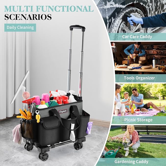 Rolling Cleaning Caddy, Cleaning Supplies Organizer - Image 7