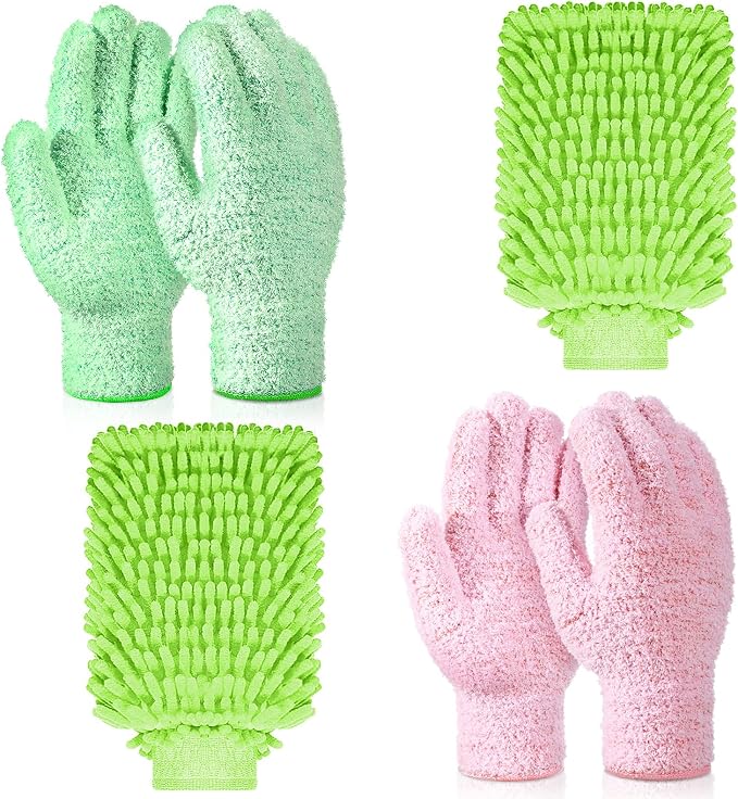 6 Pcs Microfiber Dusting Mitt Gloves by Potchen