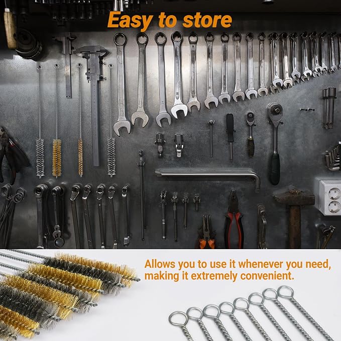16Pcs Tube Cleaning Brush, Brass Stainless Steel Engine Cleaning Brushes - Image 4