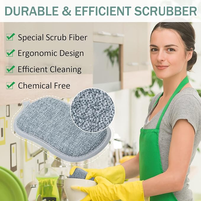 24 Pack Multi Purpose Scrub Sponges Non Scratch Microfiber Sponge Cleaning Dish - Image 5