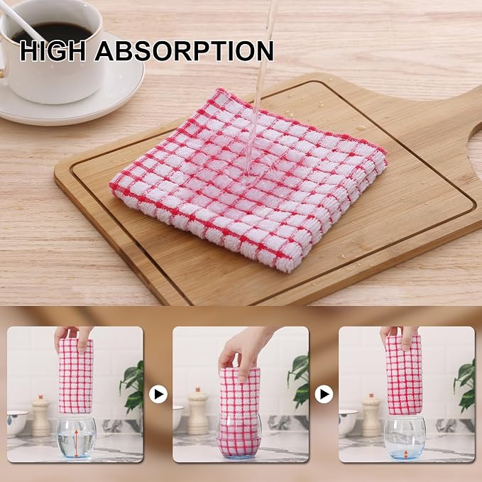 Kitinjoy Cotton 6 Pack Terry Kitchen Towels, 16 x 25 Inches Super Soft and - Image 3