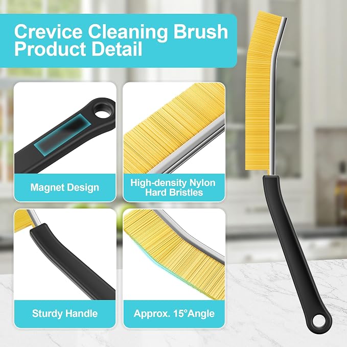 JOYMOOP 4 Pack Crevice Cleaning Brush, House Cleaning Supplies, Magnetic Gap - Image 4