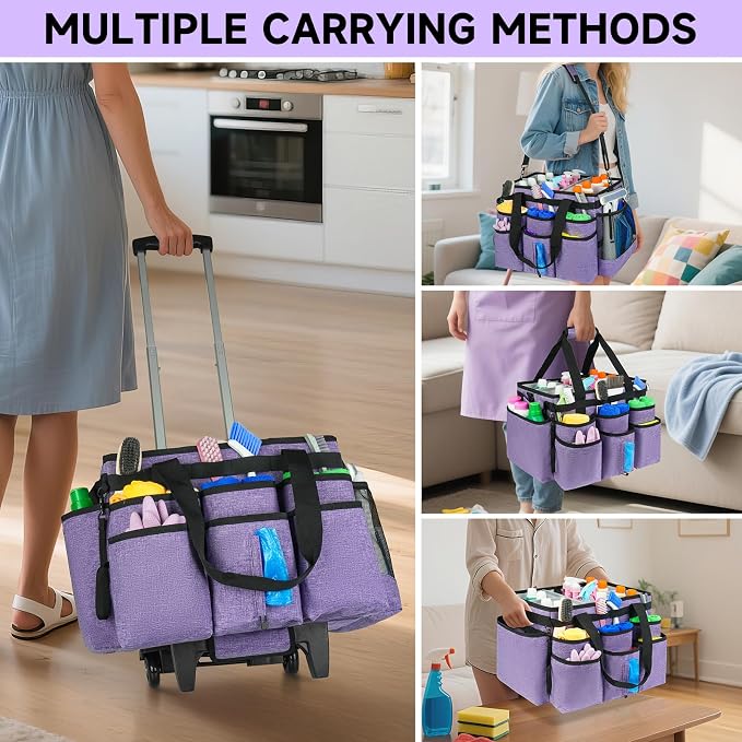 Large Rolling Cleaning Caddy Bag - Image 7
