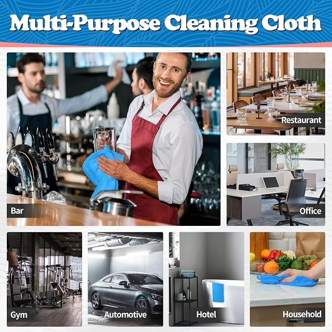 FIXSMITH Shop Towels, Microfiber Cleaning Cloth Bulk, 200 Pack Microfiber Towels - Image 7
