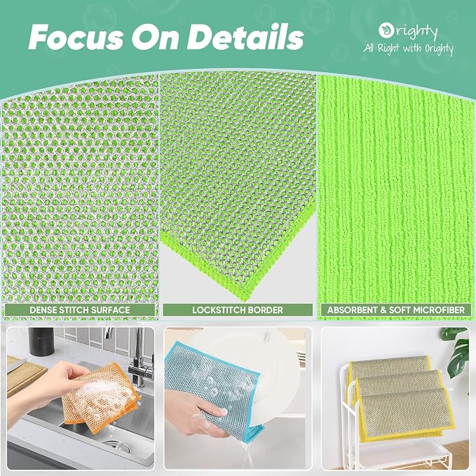 Orighty Multipurpose Wire Dishwashing Rag, Reusable Steel Scrubber Dishcloth - Image 3