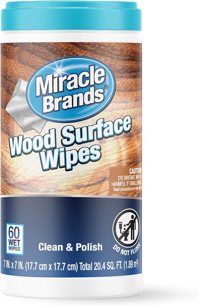 MiracleWipes for Wood Surfaces, Remove Dirt and Grime Buildup, and Polish by MiracleWipes