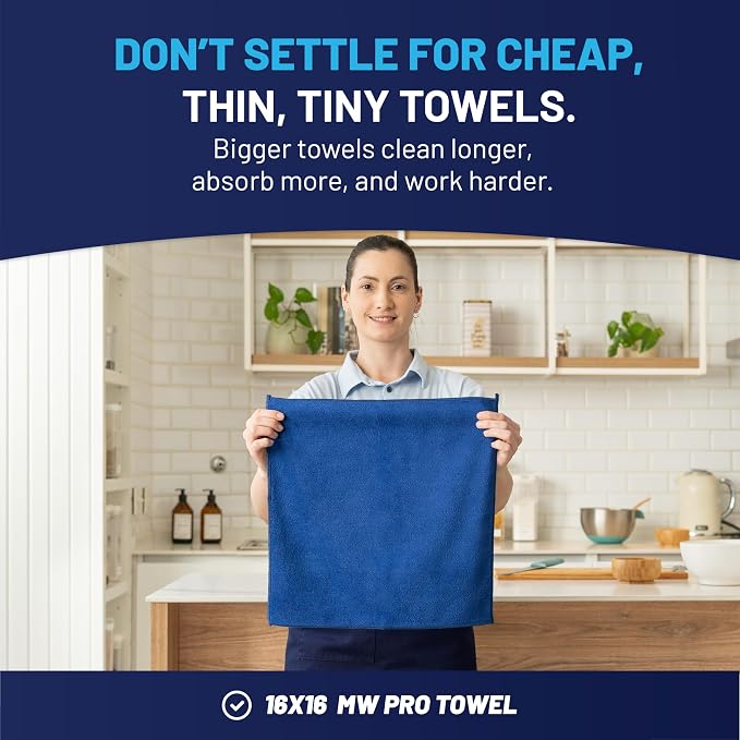 MW Pro Multi-Surface Microfiber Towel – 12 Pack | Premium Cleaning Cloth | Clean - Image 3