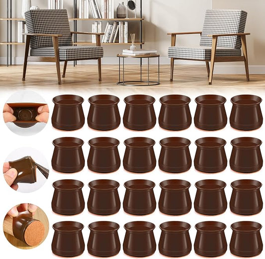 24PCS Upgraded Silicone Chair Leg Floor Protectors by Violibar