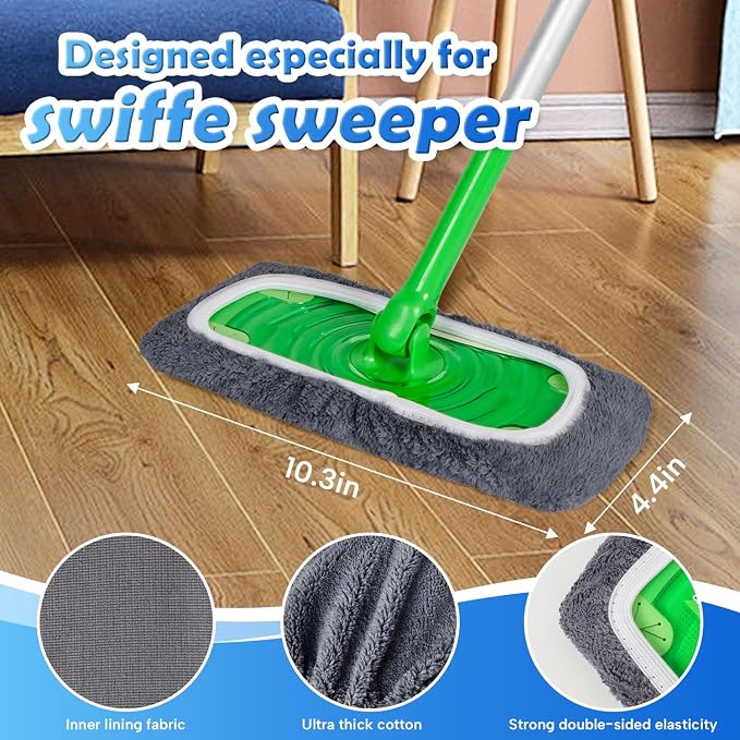 5 Pack Reusable Microfiber Mop Pads Compatible - Image 3