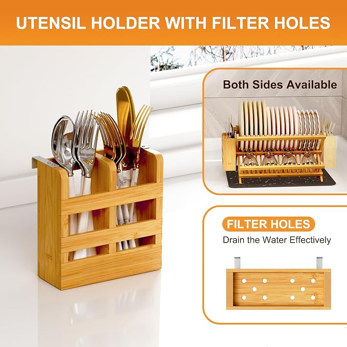 Greenual Bamboo Dish Drying Rack - Image 3