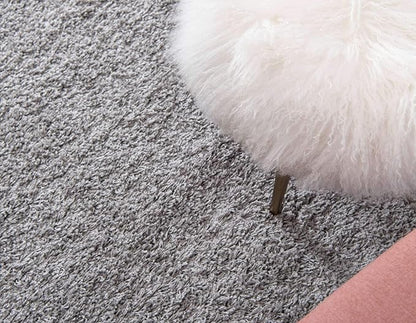 Unique Loom Solid Shag Collection Area Rug (2' 6" x 16' 5" Runner, Cloud Gray)