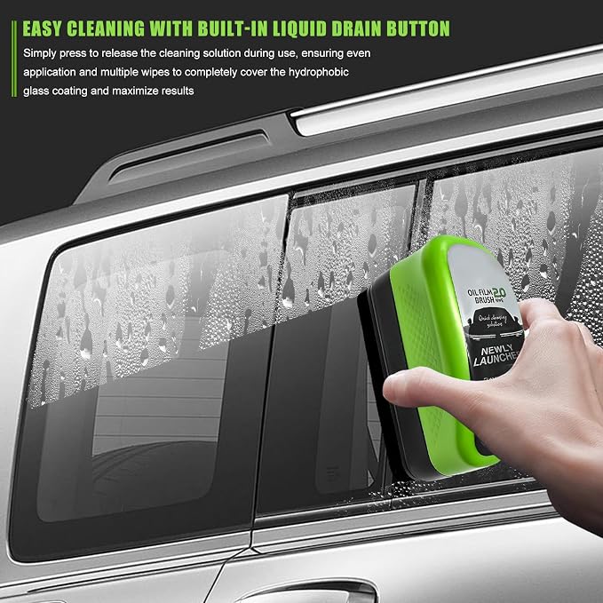 2PCS Automotive Oil Film Cleaning Brush, Reusable Oil Film Remover Streak-Free - Image 5