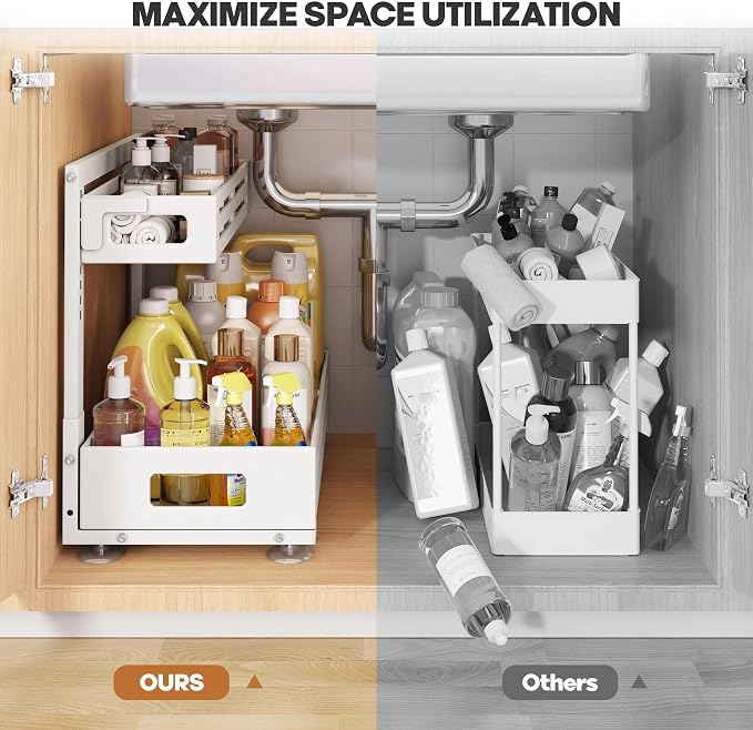 2 Pack 19IN-Depth Under Sink Organizer, Pull Out Cabinet Organizer - Image 6