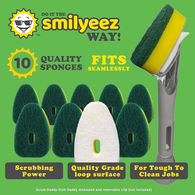 Smilyeez Green Heavy Duty Scrubbing Sponge Refill - Image 2