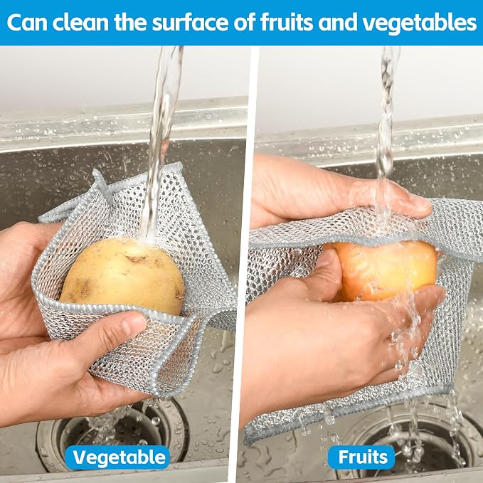 12Pack Multipurpose Wire Dishwashing Rags, Upgrade Non Scratch Wire Dishcloth - Image 3