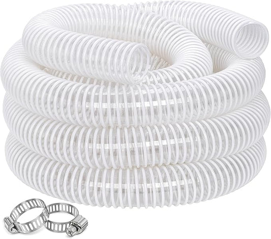 Dust Collection Hose 1-1/2 in × 10 ft Heavy Duty Clear Flexible PVC Reinforced by ZY-hosetube
