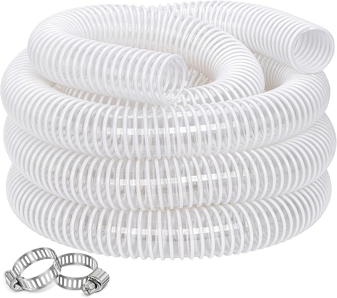 Dust Collection Hose 2-1/2 in × 10 ft Heavy Duty Clear Flexible PVC Reinforced by ZY-hosetube