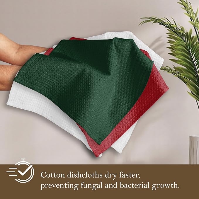 Waffle Dishcloths, 12x12 Inch, Quick Drying, Machine Washable, 12 Pack - Image 4