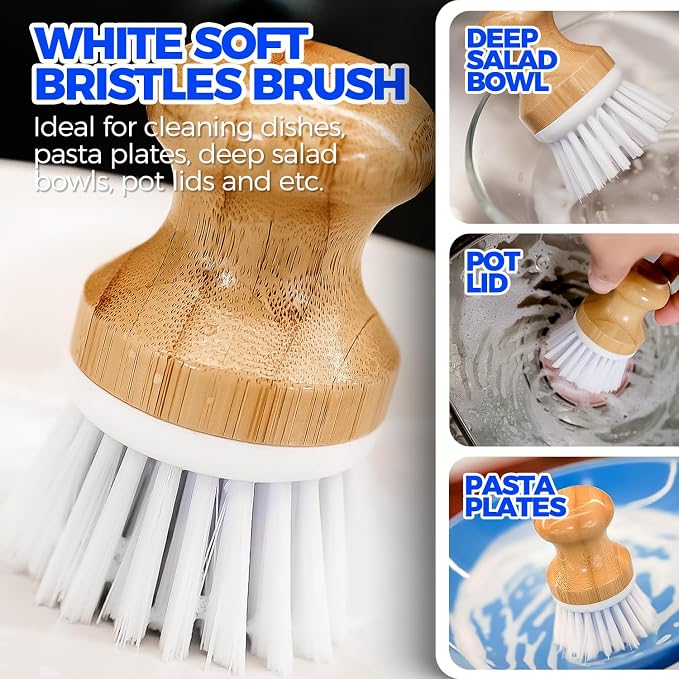 Holikme 6 Pack Dish Brush Scouring Pad Set - Image 3