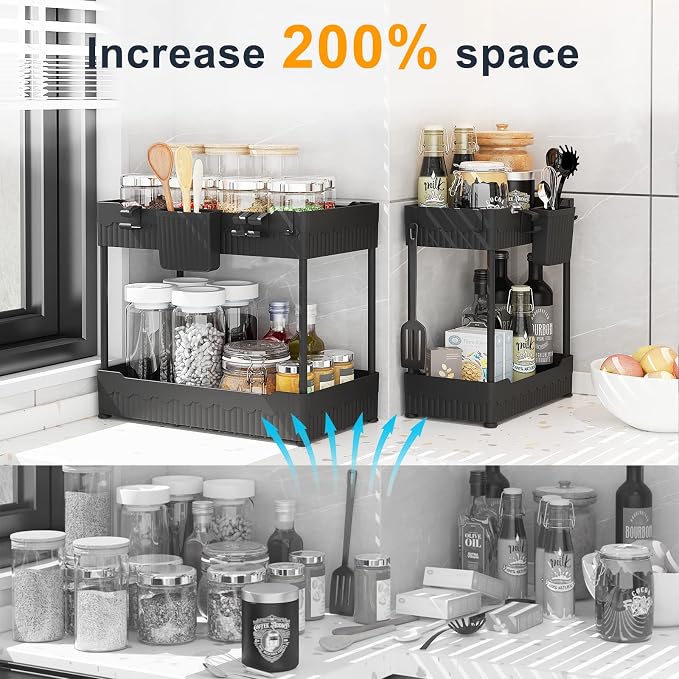 2 Pack Under Sink Organizer, Under Bathroom Cabinet Organizer - Image 3