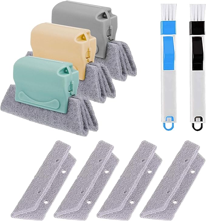 Magic Window Track Cleaner, Window Groove Cleaning Brush Tools Set by RustFreeBrightColorsDurableandNotFade