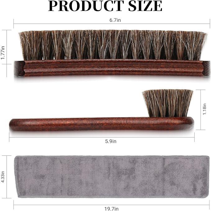 3PCS 100% Horse Hair Shoe Brush Set - Image 8