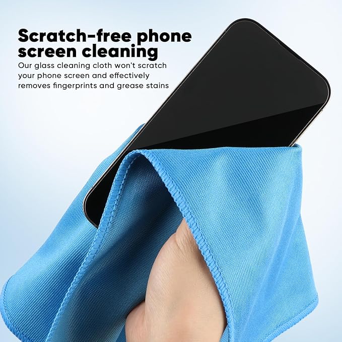 HOMEXCEL Microfiber Glass Cleaning Cloths 6 PK, Lint Free Streak Free, Reusable - Image 5