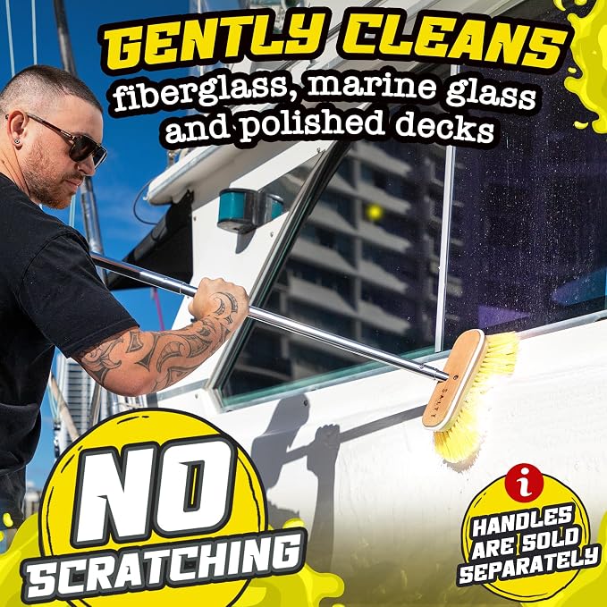 Salty Captain Soft Bristle Boat Deck Brush – Gentle Cleaning - Image 3