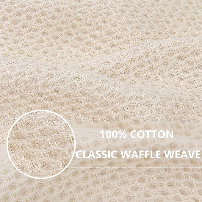 Homaxy 100% Cotton Waffle Weave Kitchen Towels, Quick Drying Cleaning Towels - Image 2