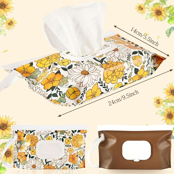 FEBSNOW 4 Pack Baby Wipes Dispenser, Portable Refillable Wipe Holder Baby Wipes - Image 2