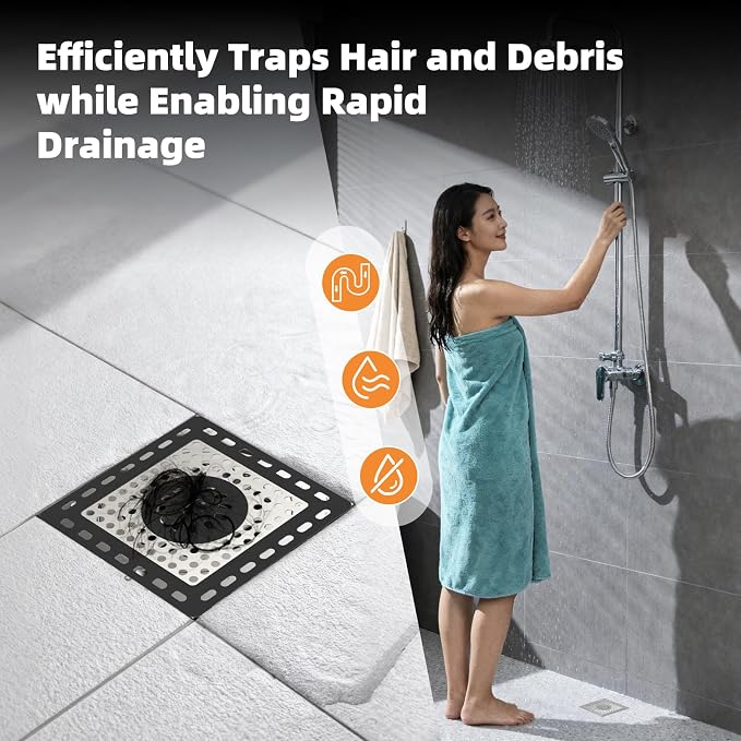 Hibbent Upgraded Shower Drain Hair Catcher, Shower Drain Cover - Image 9