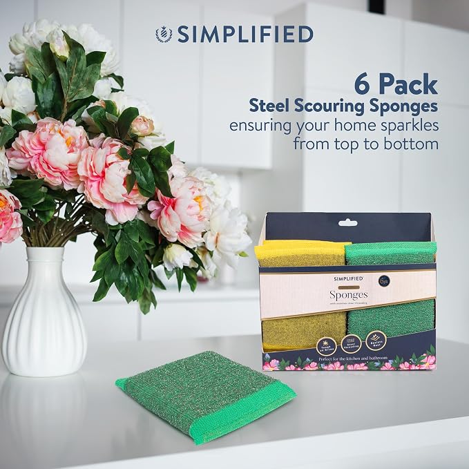 Simplified 6-Pack Steel Scouring Sponges - Image 7